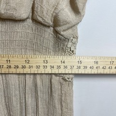 Indigo Rose Prairie Renaissance Maxi Dress L Beige Cottagecore Doily Boho Gauzy