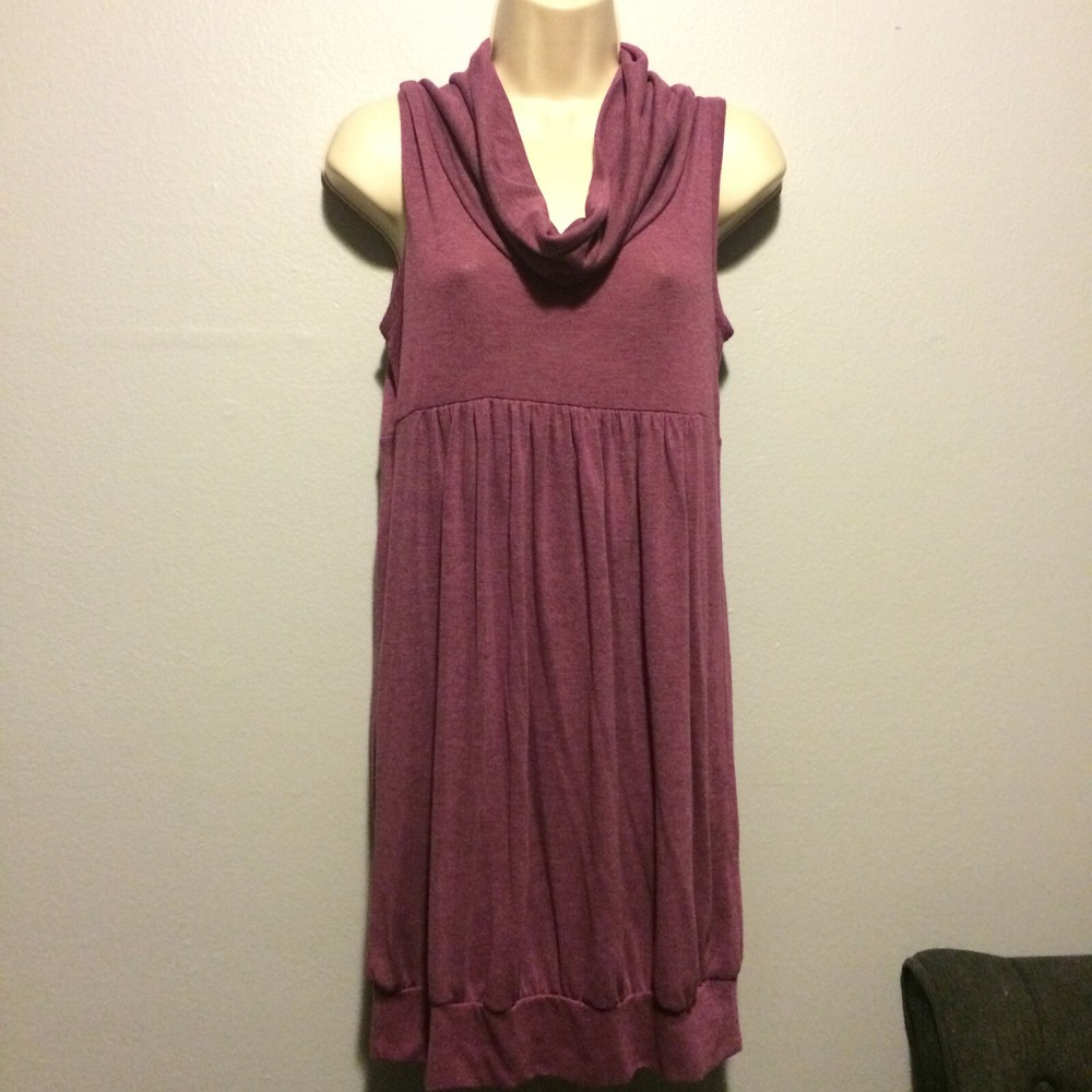 ACTIVE BASIC Womens&rsquo; Knit Summer Cowl neck Gathered Hem Mini Dress Sz M (L*)