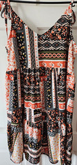 Pep&Co size 14 ladies strappy sleeveless dress multicoloured knee length