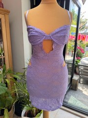 NEW!! Fabulous OUTCAST Purple Lavender Lace Mini DRESS plus Bolero, S ª