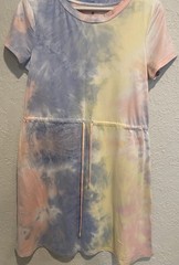 WallFlower Women’s Dress M Pastel Tie Dye Drawstring Waist Short Beachy Hippie