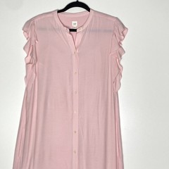 Gap Flutter Sleeve Button Front Side Pocket Midi Shirt Dress Women&rsquo;s Size Small