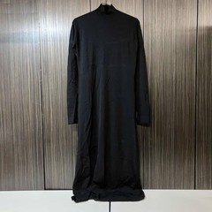 24SS ISSEY MIYAKE long sleeve dress MELLOW STRETCH size 2 black IM41KH770 Issey