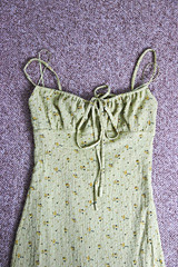 Bailey Rose XS Beige Floral Maxi Dress Square Neck Tie Front Lined Side Slit