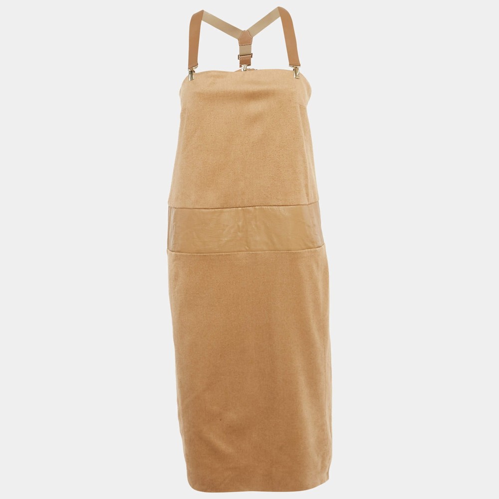 Max Mara Light Brown Camel Hair Short Dress L
