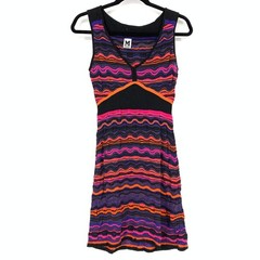 M Missoni Women&rsquo;s Size 38 US 2 Sleeveless Sheath Knit Dress V Neck Multicolor