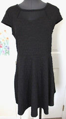 Junior&rsquo;s Women&rsquo;s Dress BLACK Raised Pattern Sheer V Size L/G 11-13 No Boundaries