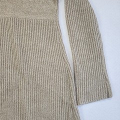 The North Face Sweater Dress Womens Medium Tan Ribbed Knit Classic Warm V-Neck