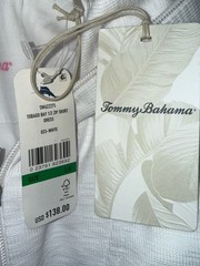 Tommy Bahama LARGE Tobago Bay Half-Zip Short-Sleeve Dress In Coconut NEW ($139)