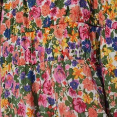 #146 2X (18/20) Cato Flutter Sleeve Multicolor Rainbow Flower Dress Pockets