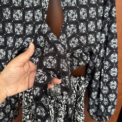 Abercrombie & Fitch Puffed Long Sleeve “O” Ring Cutout Maxi PrintDress L ,NWOT