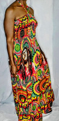 Bob Marley Women’s One Size Halter Elastic Top Long Dress with Tie 921