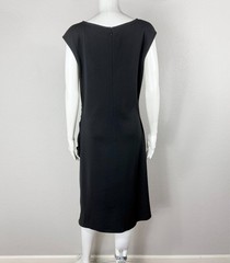ST. JOHN COUTURE Milano Knit Dress Ruched Black – Size 12 – NTSF