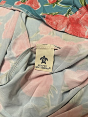 Simply Southern Pursuit of Preppiness L Dress Turquoise Pink Roses Beach Collar