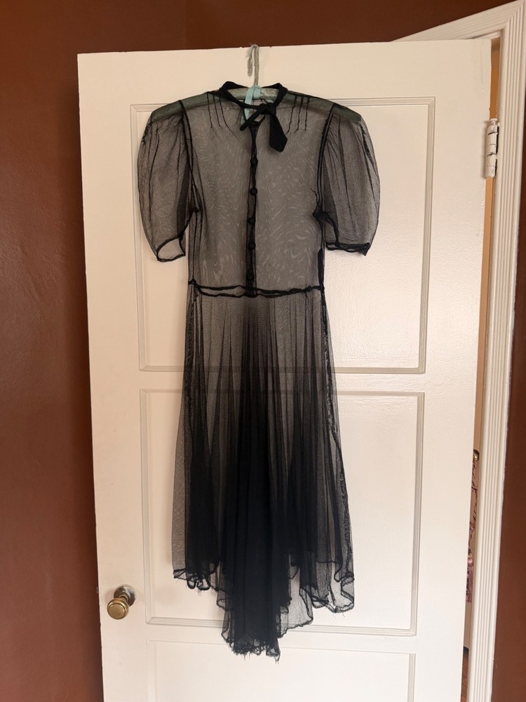 20&rsquo;s black mesh dress