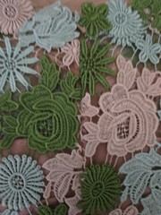 Sz 4P Anthropologie HD in Paris Elegant Green Floral Garden Lace Pencil Dress