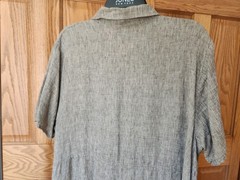 FLAX Dress M to Plus Pockets Button Front 100% Linen Lithuania