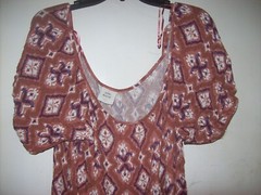 Knox Rose Dress Women size XS,S,M,L,XL,XXL Boho Puff Short Sleeve Cognac Paisley