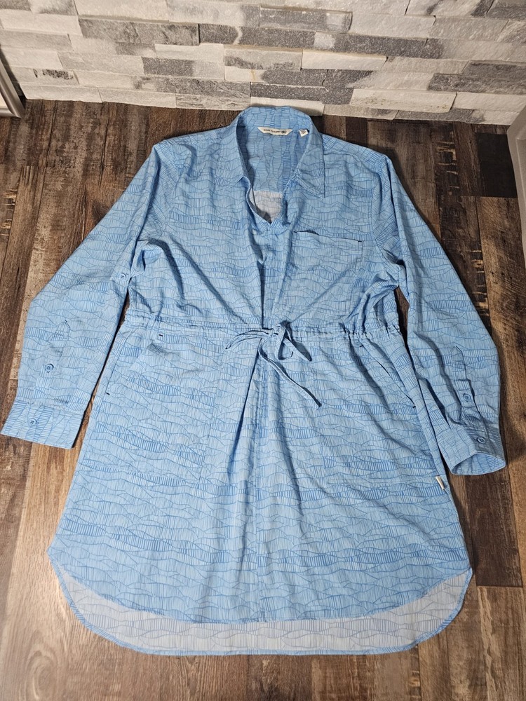 Shore To Summit Sun Protection Dress Coverup Geo Womens XXL Blue Sea Mist