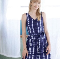 Hatley Tie Dye Sleeveless V-Neck Midi Dress S Belted Tie