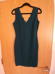 Shein double V neck scallop edge mini dress