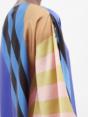 Modest Wear Women Soft Satin Silk Printed Kaftan, Luxury Silk Caftan J5651