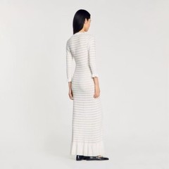 sandro V-neck beading Fishtail knitted dress Round neck Knit cardigan for Women
