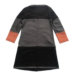 See by Chloé Dress UK 12 Colourblock Wool Cotton Terracotta Orange Black Grey