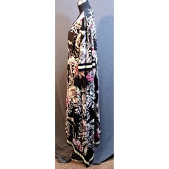 INC International Concepts Women 1X Floral Faux Wrap Maxi Dress Handkerchief Hem