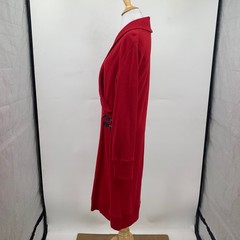 Lauren Ralph Lauren Sweater Dress Womens L Large Faux Red Wrap Shawl Collar Knit