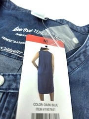 Coldwater Creek Pintuck Tencel Midi Denim Dress Sleeveless Indigo Blue Women&rsquo;s
