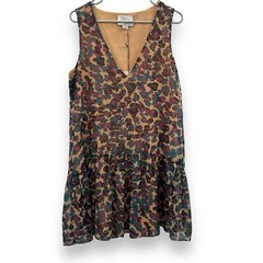 Anthropologie Chloe Oliver Risa Multicolor Leopard Print Sleeveless Dress Sz M