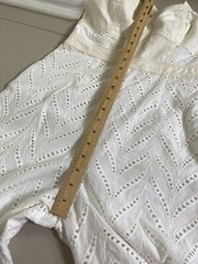 Anthropologie Alice White Eyelet Midi Crop Jumpsuit size 8 Wide leg Cottagecore