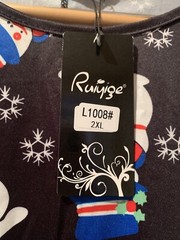 Ruiyige Womens 2X XXL Christmas Slinky Tunic Dress Snowman Ugly Sweater Party