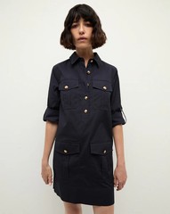 Veronica Beard Saude Cargo Dress Color: Navy