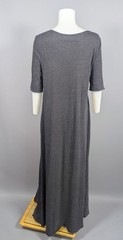 Raquel Allegra Basic Maxi Dress Gray Elbow Sleeve Soft Jersey Knit Sz 2 / Medium