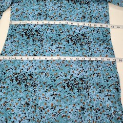 Primark Maxi Dress Womens 10 Long Sleeve Straight Viscose Blue Print Slit *Flaw