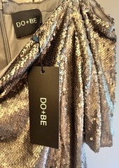 Do + Be Large NWT Silver Pewter Sequin Stretchy Dress MSRP $79+ Party Holiday