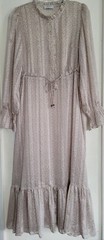 Reset Midi Dress Womens Medium Pink Floral Semi-Sheer Drawcord Waist Ruffle Hem