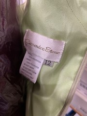 Cassandra Stone Sage Mother Evening Dress Wide Shoulder Sleeveless size 12