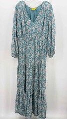 Pre-Owned Roller Rabbit Blue Size Medium Maxi Long Sleeve Dress