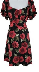 🎅🏻 Women’s Pie In The Sky Dress Black With Red Floral New With Tag 🔥💜