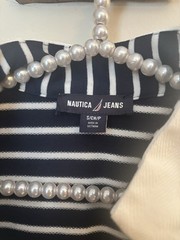 NWT Nautica Womens Size Small Blue White Stripe Sleeveless Knit Dress Nautical