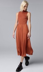 Simply Vera Vera Wang Burnt Orange Mockneck Knit Midi-Dress – Size L