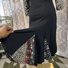 KappAhl Vintage Patchwork Leopard Floral Fit & Flare Dress EU 40/42