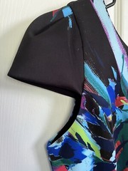 NWT MAIA Size 10 Abstract V Back Knee Length Splatter Print Sheath Dress