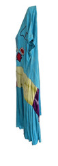 NWT Rising Blue Tie-Dye Boho Patchwork & Embroidery Asymmetrical Dress 2XL