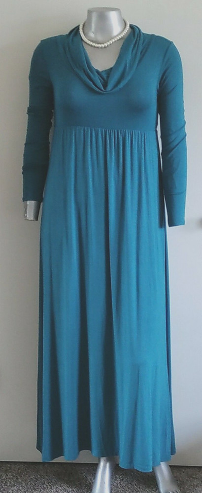 NWT MOTHER BEE MATERNITY COWL NECK EMPIRE WAIST MAXI DRESS Size S Long Sleeve