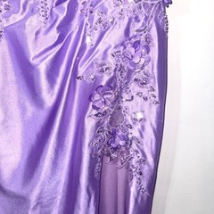 Stacees Mermaid Applique Off-the-Shoulder Corset Tight Slit Prom Dress Lilac US6