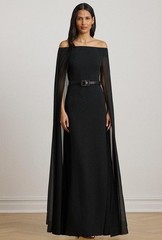 $325 Lauren Ralph Lauren Women’s Edlyne Gown Black 8